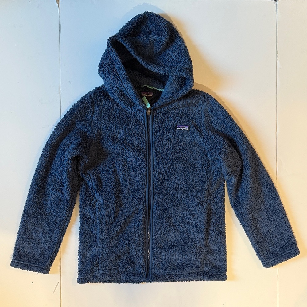 PATAGONIA Fleece Hooded Blue Jacket size Large (12)